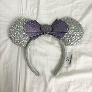 Disney 100th Anniversary Silver and Purple Ears